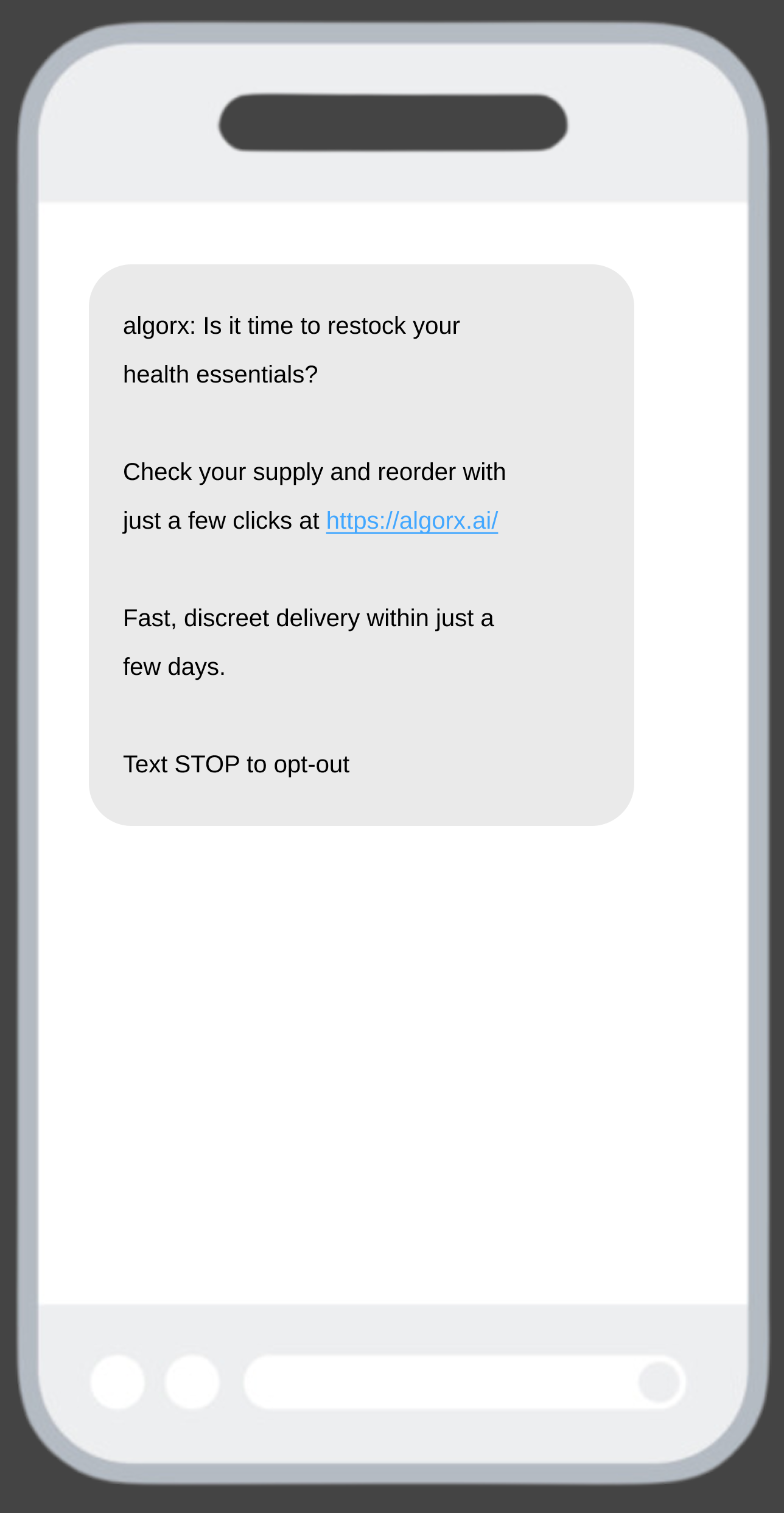 Replenishment reminder SMS
