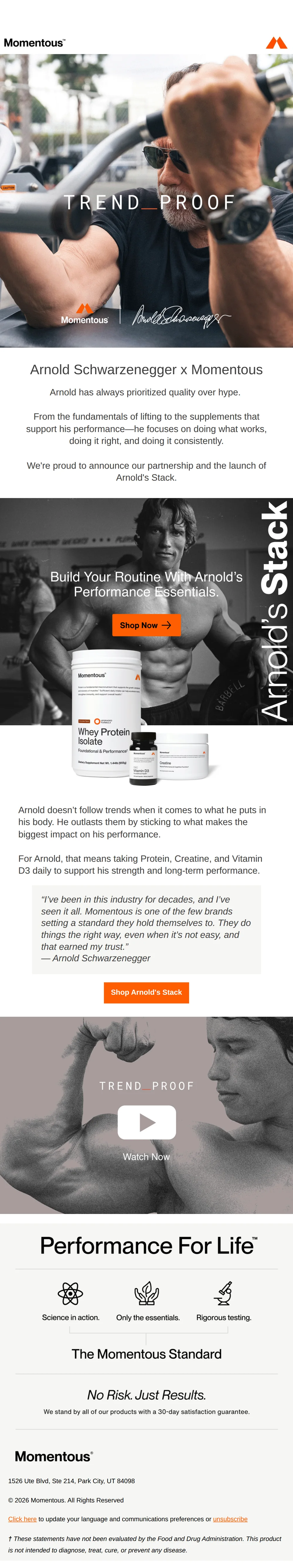 Arnold Schwarzenegger x Momentous