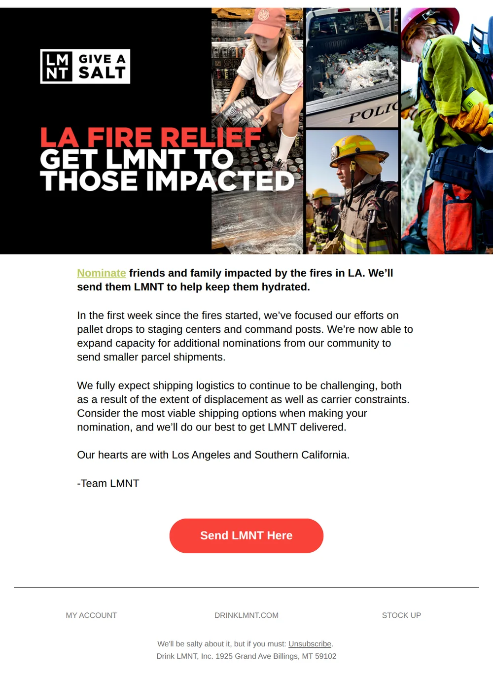 Get LMNT to those impacted by the fires in LA