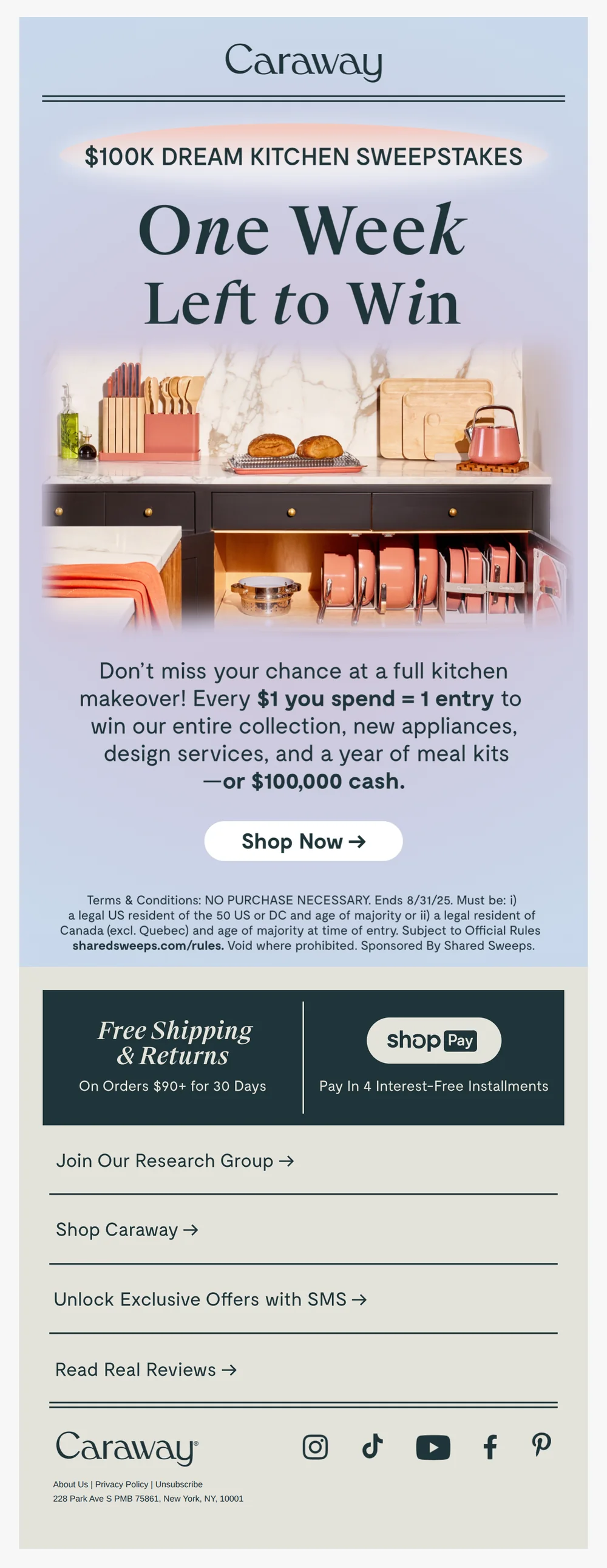 FINAL WEEK: $100K Dream Kitchen Giveaway