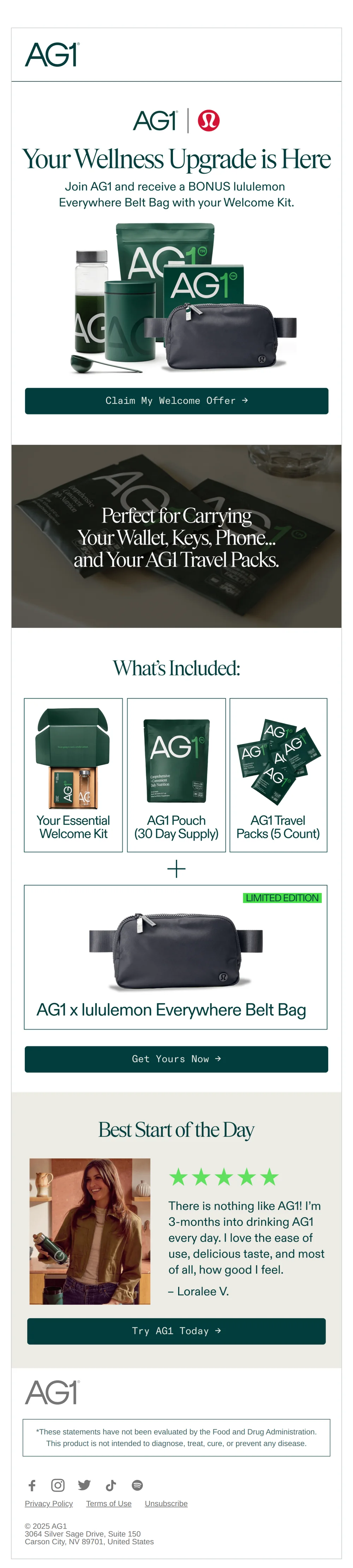 Bonus lululemon gift in our welcome kit
